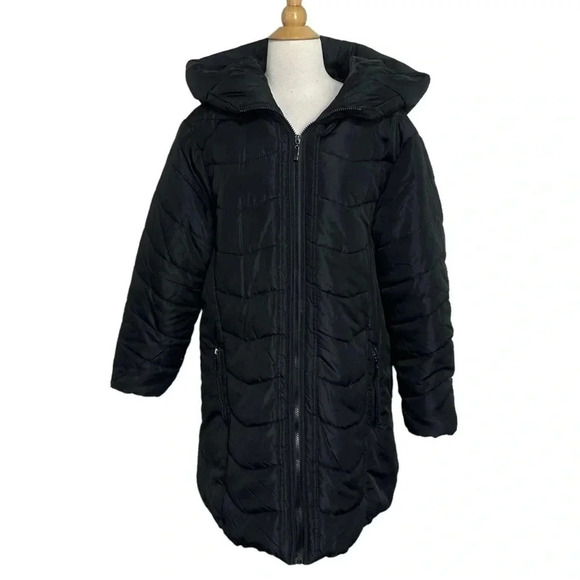 New Look 2X plus-size black hip length puffer hooded coat hooded pockets‎ - Picture 1 of 10